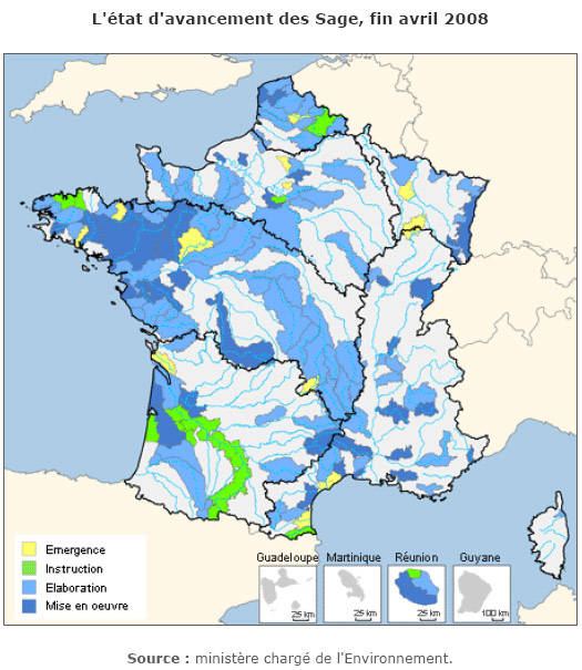 Avancement des Sage en avril 2008