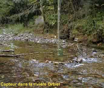 Capteur dans la rivire Orbiel